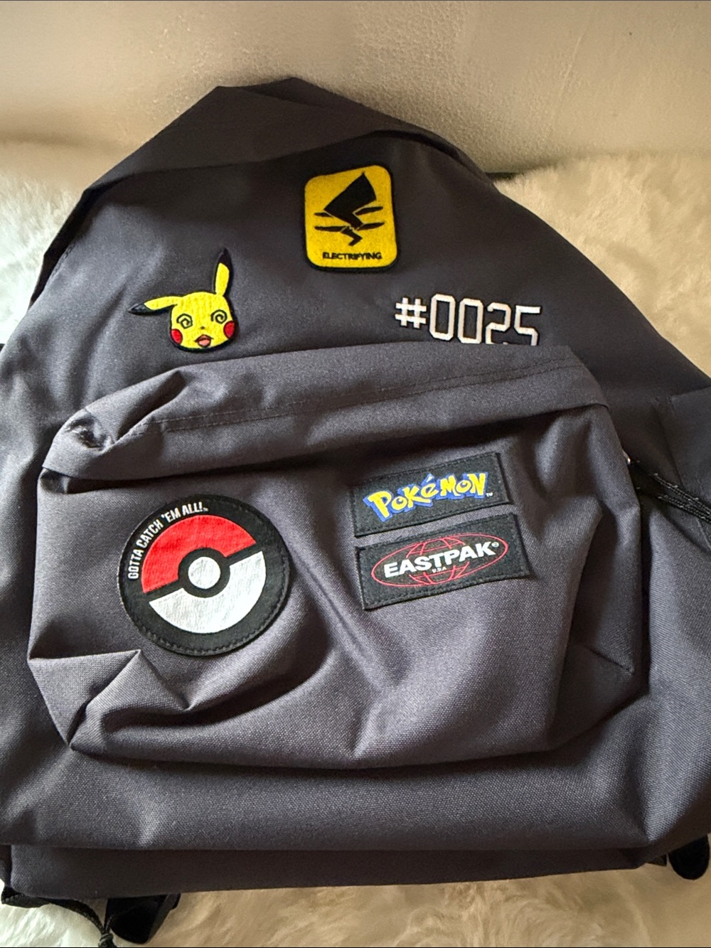 Eastpak Black Backpack with Pokémon and Poké Ball Patches